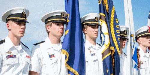 students in the honor guard of 7th company